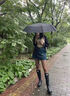 日本易夢玲雨鞋騎士靴長筒靴歐美風高筒防水防滑雨靴女網(wǎng)紅外穿 黑色 高端定制 36 曬單實拍圖