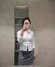 麓格立長(cháng)袖襯衫女士襯衣正裝商務(wù)修身職業(yè)工裝免燙襯衣女白色工作服 白色長(cháng)袖襯衫M【建議90-100斤】 曬單實(shí)拍圖