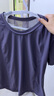 【暴汗服】夏季瑜伽服套裝女短袖短褲速干運(yùn)動假兩件跑步健身服 紫色 M 曬單實(shí)拍圖