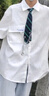 WASSUP HERMU官方短袖襯衫男夏季學(xué)院風(fēng)DK制服寬松休閑港風(fēng)青春日系班服白襯衣 白色 XL （推薦120-140斤） 曬單實拍圖