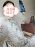 EYNL中式苧麻雙層旗袍長裙盤扣斜襟碎花氣質(zhì)棉麻連衣裙 圖片色(有內(nèi)襯少量現(xiàn)貨) XL (建議125-145斤) 曬單實(shí)拍圖