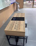 芝士分子象棋桌新中式象棋桌椅組合圍棋桌雙面棋盤兩用培訓桌老年活動室休 見圖二深胡桃色2人位一桌2凳(中式款) 框架結構 曬單實拍圖