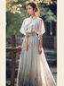 聞鶯燕改良漢服成人女新裝日常馬面裙套裝薄款2025新款夏季中式國(guó)風(fēng)套裝 2516套裝（白色襯衫+馬面裙) M (建議體重105-120斤) 曬單實(shí)拍圖
