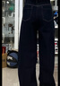 森馬（Semir）牛仔褲女冬季寬松分割抓毛拖地褲2025新款酷颯風(fēng)顯腿長(cháng)彎刀褲 原色牛仔98101 S 曬單實(shí)拍圖