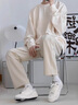 皓頓（HAUT TON）設(shè)計感直筒休閑西褲男2025夏季新款通勤百搭垂感長褲 燕麥杏 XL (180) 曬單實(shí)拍圖