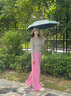 大光明（GBU）大光明雨傘折疊傘高級(jí)感晴雨兩用遮陽(yáng)傘防紫外線便攜式迷你膠囊傘 淺藍(lán)色-櫻語(yǔ)花箋（五折傘 曬單實(shí)拍圖