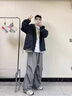 SPAO韓國同款夏季工裝褲子男女同款透氣涼感休閑直筒褲SPCK25SK04LD 淺灰#純色 L 曬單實拍圖