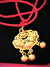 老廟黃金吊墜足金福字平安鎖成人兒童編繩長(cháng)命鎖滿(mǎn)月百天周歲生日禮物 錦鯉鎖 約1.5g 曬單實(shí)拍圖