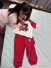 G.DUCK KIDS小黃鴨女童哪吒敖丙發(fā)光T恤套裝2025夏季兒童卡通休閑純棉兩件套 紅色哪吒兩件套 110 工廠直發(fā) 曬單實拍圖