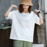 別語(yǔ)中長(cháng)款t恤女短袖夏季寬松重磅棉質(zhì)圓領(lǐng)遮屁股半袖上衣 白色  L  曬單實(shí)拍圖