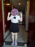 富羅迷女童套裝夏季學(xué)院風(fēng)jk兩件套兒童百搭襯衫+百褶裙 白/黑  160  曬單實(shí)拍圖