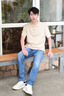 Calvin KleinJeans【涼感】25春夏新款男士休閑通勤ck修身微彈牛仔褲4RAB725 ULN-牛仔淺藍(lán) 32 曬單實拍圖