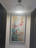 軒尼匠心九魚(yú)金蓮圖高密度織錦繡新中式刺繡輕奢玄關(guān)裝飾畫(huà)進(jìn)門(mén)蘇繡壁畫(huà) 黑胡桃實(shí)木 160*80 高端框 曬單實(shí)拍圖
