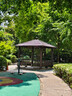 幽之藤家具（YOUZHITENG）鋁合金四角亭子別墅新中式戶外水榭小院花園公園庭院室外涼亭定制 3.4米四角亭斜形靠背座椅咖啡色 曬單實(shí)拍圖
