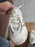 莎萊茜（SALAXI）2025秋冬新品時(shí)尚老爹鞋網(wǎng)面情侶運動(dòng)休閑鞋厚底增高鞋男女士同款 白色 40 【男款】 曬單實(shí)拍圖