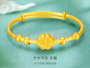 金至尊（3D-GOLD)歲歲平安黃金手鐲古法足金手鐲復(fù)古童鐲金鐲子周歲生日禮物計(jì)價(jià) 金重10.66克（配珠寶禮盒） 曬單實(shí)拍圖