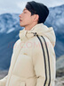 卡賓男裝 三防桃皮絨羽絨服連帽2024秋冬新款寬松外套保暖潮流H 亞麻色05 2XL /185/54 曬單實(shí)拍圖