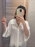 絲可蕊睡衣女夏季2025年新款冰絲性感薄款寬松襯衫短裙短褲套裝家居服 【蝶戀光影】白色 襯衣裙+短褲 M 80-100斤 曬單實(shí)拍圖
