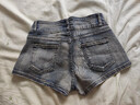 JIOESC低腰牛仔超短褲女美式辣妹夏季緊身包臀熱褲性感緊身顯瘦a字短褲 復古藍 L 曬單實(shí)拍圖
