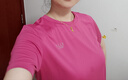 ELLE ACTIVE透氣涼感速干t恤女短袖夏季運(yùn)動休閑跑步吸汗速干衣女 玫紅色 2XL 曬單實(shí)拍圖