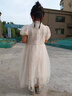FIDQIOG品牌女童夏季新款漢服公主裙洋氣國風(fēng)網(wǎng)紅女孩夏裝連衣裙2025 米色 120 cm 曬單實(shí)拍圖