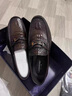 老人頭涼鞋男夏季新款商務(wù)休閑皮鞋男真皮鏤空透氣軟面皮韓版系帶男鞋 黑色 40 曬單實(shí)拍圖