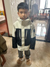 探路者（TOREAD）旗艦 兒童三合一沖鋒衣男女中大童裝秋冬款保暖外套大衣 黑色 140 曬單實(shí)拍圖