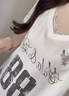LDBE美式白色蕾絲拼接V領(lǐng)短袖T恤女夏季2025新款寬松顯瘦上衣設(shè)計感潮 白色 M 【80-100斤】 曬單實拍圖