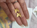馳匡金色佳期耳環(huán)沙金氣質(zhì)拉絲花月耳釘蝴蝶精致耳飾新款女友 金色蝴蝶耳釘【1對】 曬單實拍圖