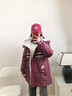 鴨鴨中長(zhǎng)款羽絨服女士2025年冬季新款時(shí)尚保暖韓版收腰顯瘦派克服外套 黑色 M 曬單實(shí)拍圖