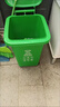 240升塑料戶(hù)外垃圾桶分類(lèi)大號120L100L加厚小區環(huán)衛室外果皮箱公園可回收桶帶蓋帶輪掛車(chē)商用 50升特厚款綠色(帶輪) 曬單實(shí)拍圖