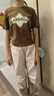 半度閑女童夏裝短袖工裝套裝中大童薄款2025新款兒童兩件套潮 咖色  160 曬單實拍圖