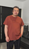 胖哥哥大碼夏季胖子短袖T恤男冰氧防曬T加肥加大肥佬上衣寬松圓領(lǐng)衣服 安格斯紅 4XL （220-250斤） 曬單實拍圖
