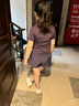 百思絨專業(yè)馬拉松跑步運(yùn)動(dòng)套裝女后口袋短袖速干衣 黛紫上衣+紫短褲 M 曬單實(shí)拍圖