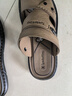 蜘蛛王2025春夏款男士休閑沙灘鞋時(shí)尚涼拖鞋 卡其色（底厚3CM） 41 曬單實(shí)拍圖