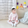 班喜迪嬰兒衣服秋裝嬰幼兒連體衣寶寶超萌哈衣爬服小月齡公主外出服春秋 粉色 80cm 曬單實(shí)拍圖