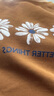 伊芙麗（eifini）伊芙麗休閑百搭太陽花設(shè)計感T恤女2025夏季新款度假氣質(zhì)通勤上衣 焦糖色 S 80-105斤 曬單實拍圖