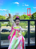 年衣童裝漢服裙女童25年秋季新款中式國風改良漢服長袖連衣裙禮服 合歡粉 130 曬單實拍圖