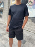 安踏（ANTA）冰膚科技跑步晨跑居家兩件套裝男士夏季冰絲速干透氣冰膚運(yùn)動(dòng)服 【速干透爽】基礎(chǔ)黑-1 L/175  (125-145斤) 曬單實(shí)拍圖