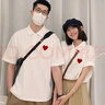 MDlilapolo領情侶裝夏季結婚領證登記照2025新款潮流短袖t恤衣服定制 白色(愛心一) M 單件 （100-110斤） 曬單實拍圖