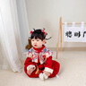 G.DUCKKIDS小黃鴨一周歲禮服男女寶寶抓周衣服中國風百天滿月嬰兒連體衣秋季 紅色 90cm 90碼1~2歲建議寶寶21-27斤 曬單實拍圖