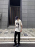 古由卡（GUUKA）潮牌情侶裝短袖t恤男士2025夏季半截袖嘻哈二次元?jiǎng)勇宸中鋵捤?白色 F7435 M 曬單實(shí)拍圖