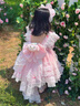 G.DUCK KIDS小黃鴨童裝洛麗塔公主裙兒童裙子夏季薄款生日禮服美樂(lè )蒂連衣裙夏拖尾裙子+裙撐100 建議2~3歲（ 90-100cm） 曬單實(shí)拍圖
