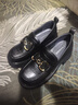 千百度女鞋春夏款新款厚底樂(lè )福鞋增高小皮鞋真皮豆豆鞋氣質(zhì)單鞋 黑色 36 曬單實(shí)拍圖
