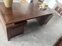 棲衡（XIIBLC）新中式辦公桌老板桌實(shí)木總經(jīng)理大班臺辦公室家具胡桃木書(shū)桌椅組合 老榆木胡桃色(桌子220*80*75） 曬單實(shí)拍圖