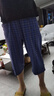 北極絨純棉家居褲長(cháng)褲寬松男士高腰中年全棉薄夏睡褲吸汗透氣七分休閑褲 藏青格七分褲 2XL （建議120-135斤） 曬單實(shí)拍圖