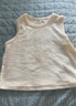 嘟嘟家兒童條紋背心夏裝男童寬松透氣上衣寶寶夏季輕薄無(wú)袖T恤潮 米白 100 cm 曬單實(shí)拍圖