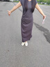 UR秋季新款女裝簡(jiǎn)約休閑褶皺后開(kāi)衩連衣裙UWM750045 深灰 S 曬單實(shí)拍圖