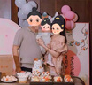 抓周龍寶寶一周歲禮生日布置場(chǎng)景裝飾抓周道具用品周歲宴氛圍感背景墻 粉色寶寶周歲布置A1+封酒貼 曬單實(shí)拍圖