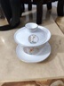 豹霖德化羊脂玉茶具功夫套裝中式輕奢茶盞茶杯辦公室白瓷茶壺蓋碗套組 10頭羊脂玉-蓋碗-中式窗花 無(wú)規(guī)格 曬單實(shí)拍圖